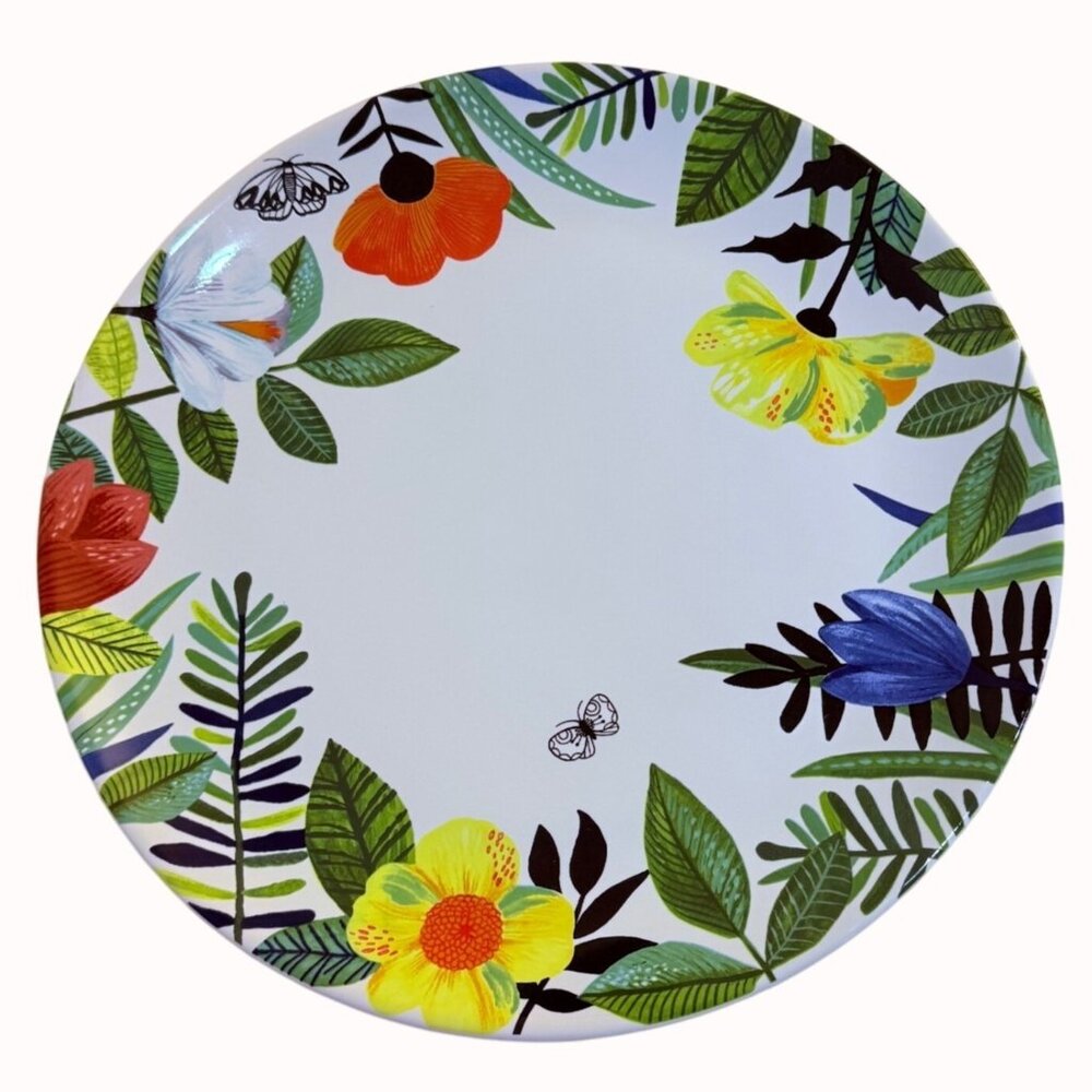 Pier 1 MOD Dinner Plate Butterfly Bunny VTG Decorative Replacement 11" Botanical